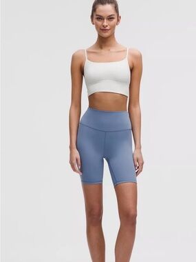 NWT Lululemon High-Rise Slate Blue Bike Shorts